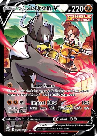 Single Strike Urshifu V TG18/TG30 - Holofoil SWSH09 Brilliant Stars Trainer Gallery - Ultra Rare