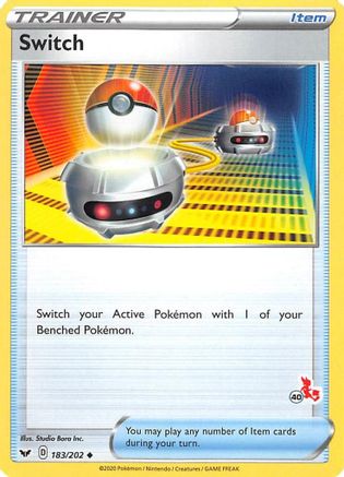 Switch - 183/202 (#40 Cinderace Stamped)/202 Battle Academy 2022 - Promo