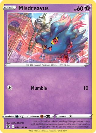 Misdreavus 058/189 SWSH10 Astral Radiance - Common
