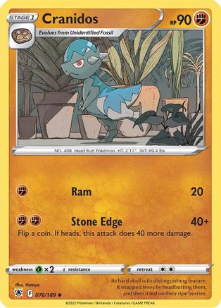 Cranidos 076/189 SWSH10 Astral Radiance - Uncommon