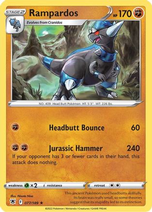Rampardos 077/189 - Reverse Holofoil SWSH10 Astral Radiance - Holo Rare