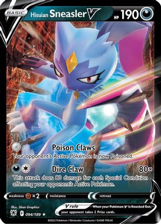 Hisuian Sneasler V 094/189 - Holofoil SWSH10 Astral Radiance - Ultra Rare