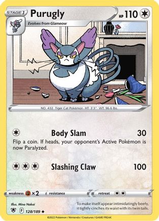 Purugly 128/189 - Reverse Holofoil SWSH10 Astral Radiance - Uncommon
