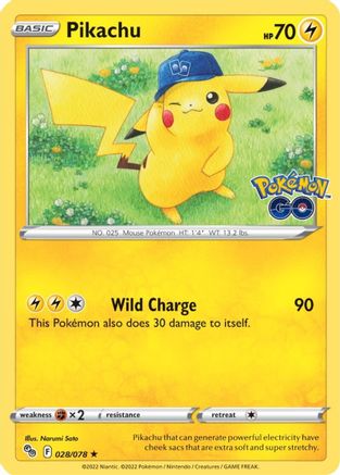 Pikachu (28) 028/078 - Reverse Holofoil Pokemon GO - Holo Rare