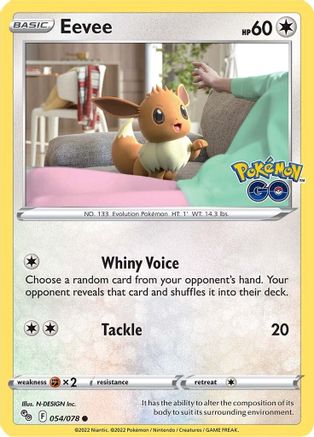 Eevee 054/078 - Reverse Holofoil Pokemon GO - Common