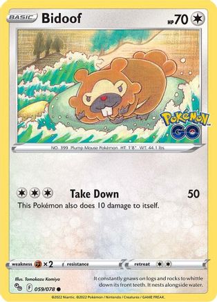 Bidoof 059/078 Pokemon GO - Common