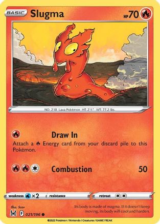 Slugma 021/196 - Reverse Holofoil SWSH11 Lost Origin - Common