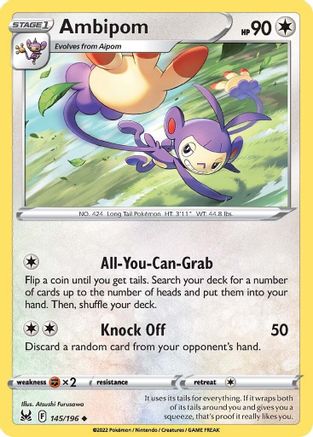 Ambipom 145/196 SWSH11 Lost Origin - Uncommon