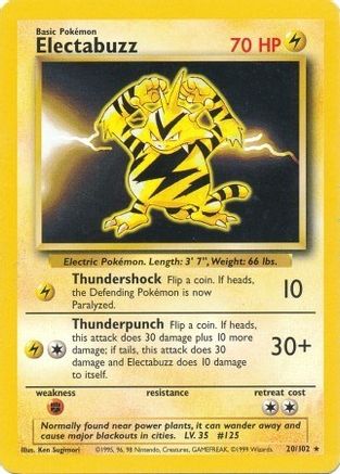 Electabuzz 020/102 Base Set - Rare