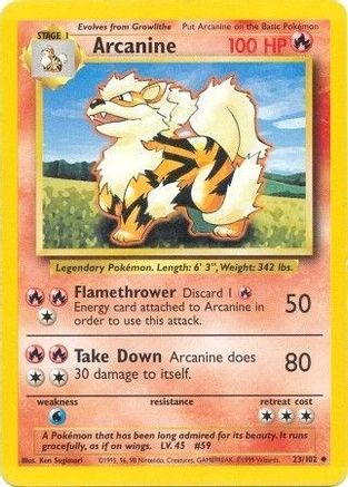 Arcanine 023/102 Base Set - Uncommon