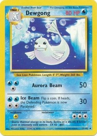 Dewgong 025/102 Base Set - Uncommon