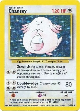 Chansey 003/102 - Holofoil Base Set - Holo Rare
