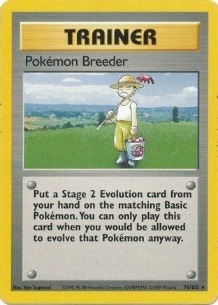 Pokemon Breeder 076/102 Base Set - Rare