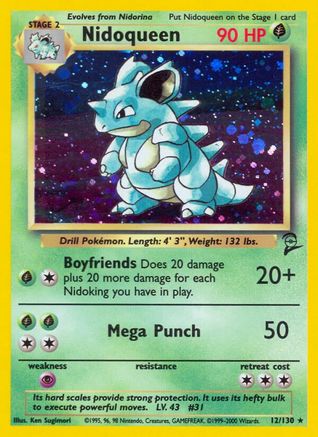 Nidoqueen 012/130 - Holofoil Base Set 2 - Holo Rare