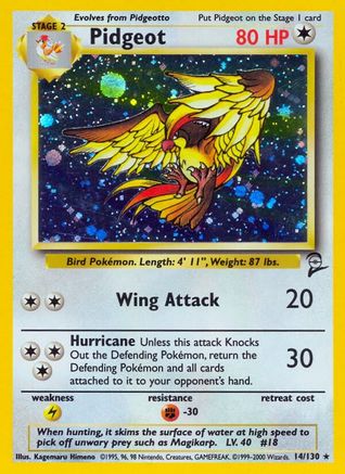 Pidgeot 014/130 - Holofoil Base Set 2 - Holo Rare