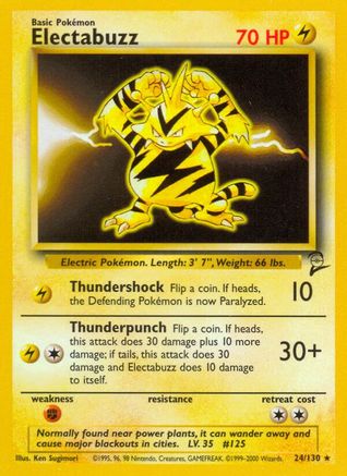 Electabuzz 024/130 Base Set 2 - Rare