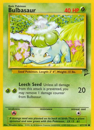 Bulbasaur 067/130 Base Set 2 - Common