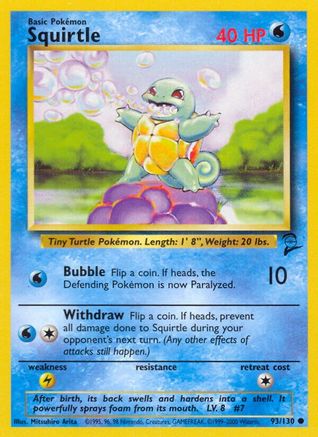 Squirtle 093/130 Base Set 2 - Common