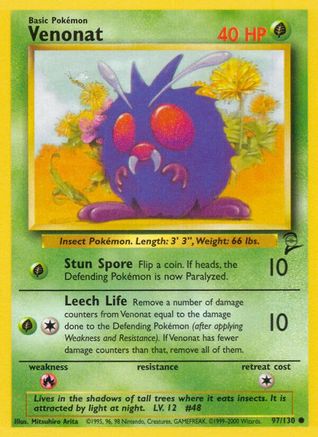 Venonat 097/130 Base Set 2 - Common