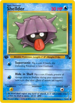 Shellder 054/62 - 1st Edition Fossil - Common