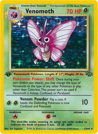 Venomoth (13) 013 - Unlimited Holofoil Jungle - Holo Rare