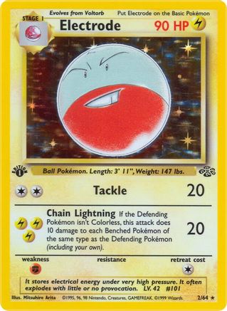 Electrode (2) 002/64 - 1st Edition Holofoil Jungle - Holo Rare