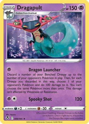 Dragapult 089/195 - Reverse Holofoil SWSH12 Silver Tempest - Holo Rare