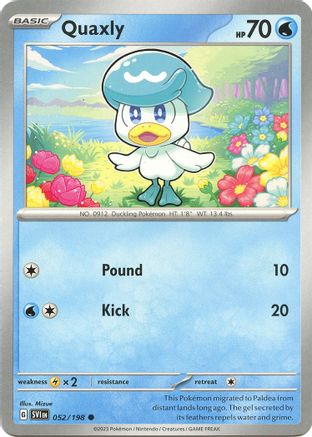 Quaxly 052/198 - Reverse Holofoil SV01 Scarlet & Violet Base Set - Common