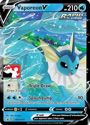 Vaporeon V SWSH150 - Holofoil Prize Pack Series Cards - Promo