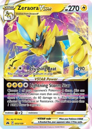 Zeraora VSTAR 055/159 - Holofoil Crown Zenith - Ultra Rare
