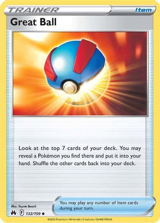 Great Ball 132/159 - Reverse Holofoil Crown Zenith - Uncommon