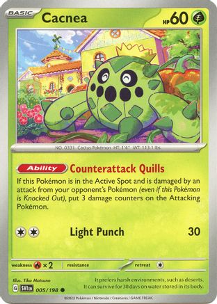 Cacnea 005/198 - Reverse Holofoil SV01 Scarlet & Violet Base Set - Common