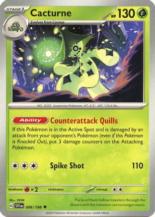 Cacturne 006/198 SV01 Scarlet & Violet Base Set - Uncommon