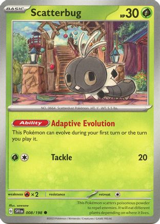 Scatterbug 008/198 - Reverse Holofoil SV01 Scarlet & Violet Base Set - Common