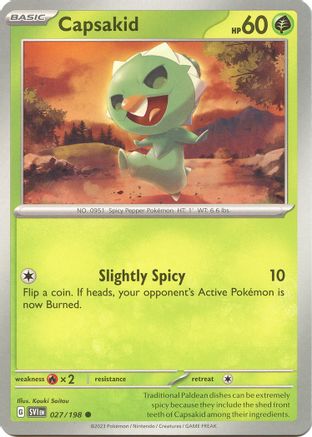 Capsakid 027/198 - Reverse Holofoil SV01 Scarlet & Violet Base Set - Common