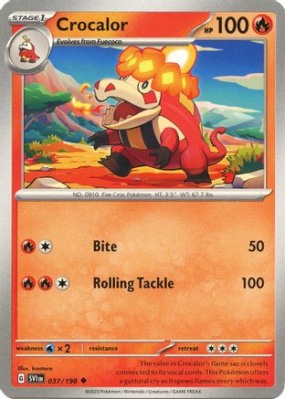 Crocalor 037/198 - Reverse Holofoil SV01 Scarlet & Violet Base Set - Uncommon