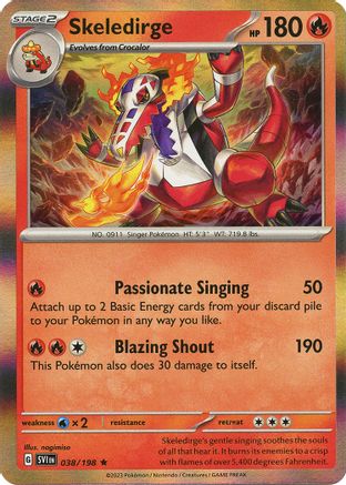 Skeledirge 038/198 - Reverse Holofoil SV01 Scarlet & Violet Base Set - Rare
