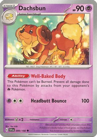 Dachsbun 099/198 - Reverse Holofoil SV01 Scarlet & Violet Base Set - Uncommon