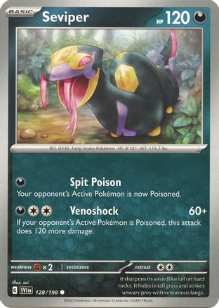 Seviper 128/198 - Reverse Holofoil SV01 Scarlet & Violet Base Set - Common