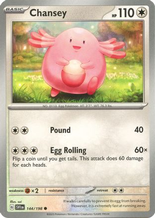 Chansey 144/198 - Reverse Holofoil SV01 Scarlet & Violet Base Set - Common
