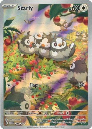 Starly 221/198 - Holofoil SV01 Scarlet & Violet Base Set - Illustration Rare