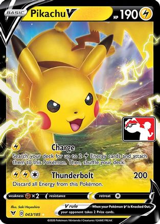 Pikachu V 043 - Holofoil Prize Pack Series Cards - Ultra Rare