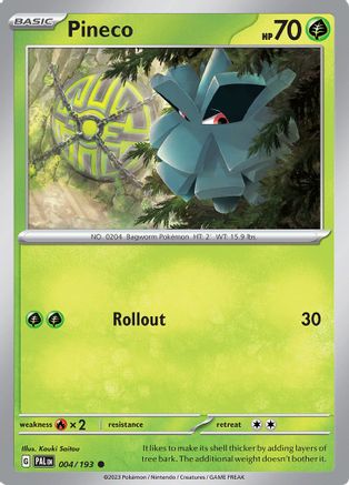 Pineco 004/193 - Reverse Holofoil SV02 Paldea Evolved - Common