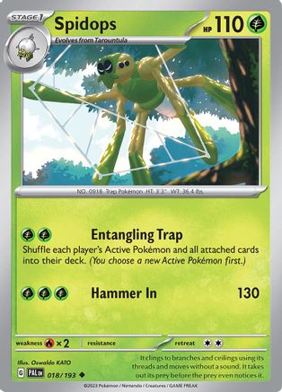 Spidops 018/193 - Reverse Holofoil SV02 Paldea Evolved - Uncommon