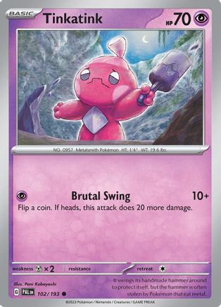 Tinkatink 102/193 - Reverse Holofoil SV02 Paldea Evolved - Common
