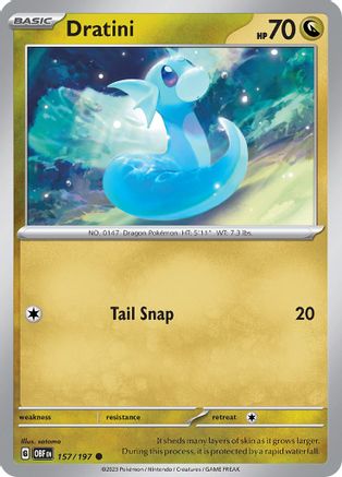 Dratini 157/197 - Reverse Holofoil SV03 Obsidian Flames - Common