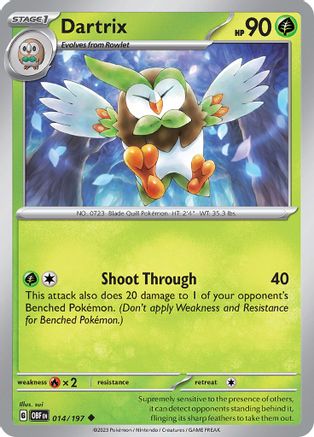 Dartrix 014/197 SV03 Obsidian Flames - Uncommon