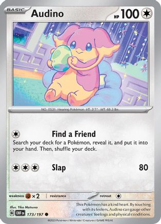 Audino 173/197 - Reverse Holofoil SV03 Obsidian Flames - Common