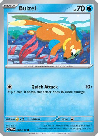 Buizel 048/197 - Reverse Holofoil SV03 Obsidian Flames - Common