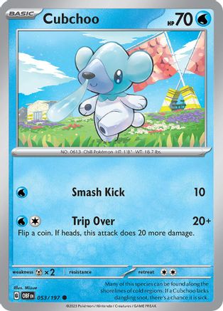 Cubchoo 053/197 - Reverse Holofoil SV03 Obsidian Flames - Common